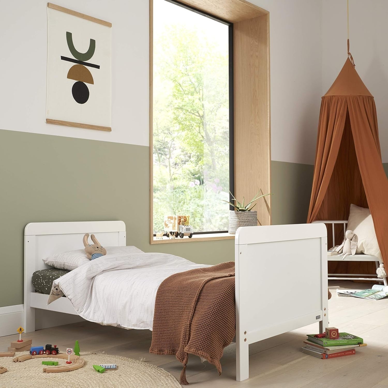 3pcs Nursery Furniture Set Cot Bed Wardrobe Chest Drawers Solid Wood White