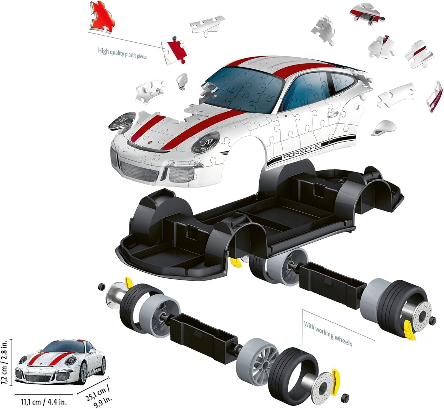 3D Sports Car Puzzle 108 Piece Vehicle Model Kit No Glue Collectors Build