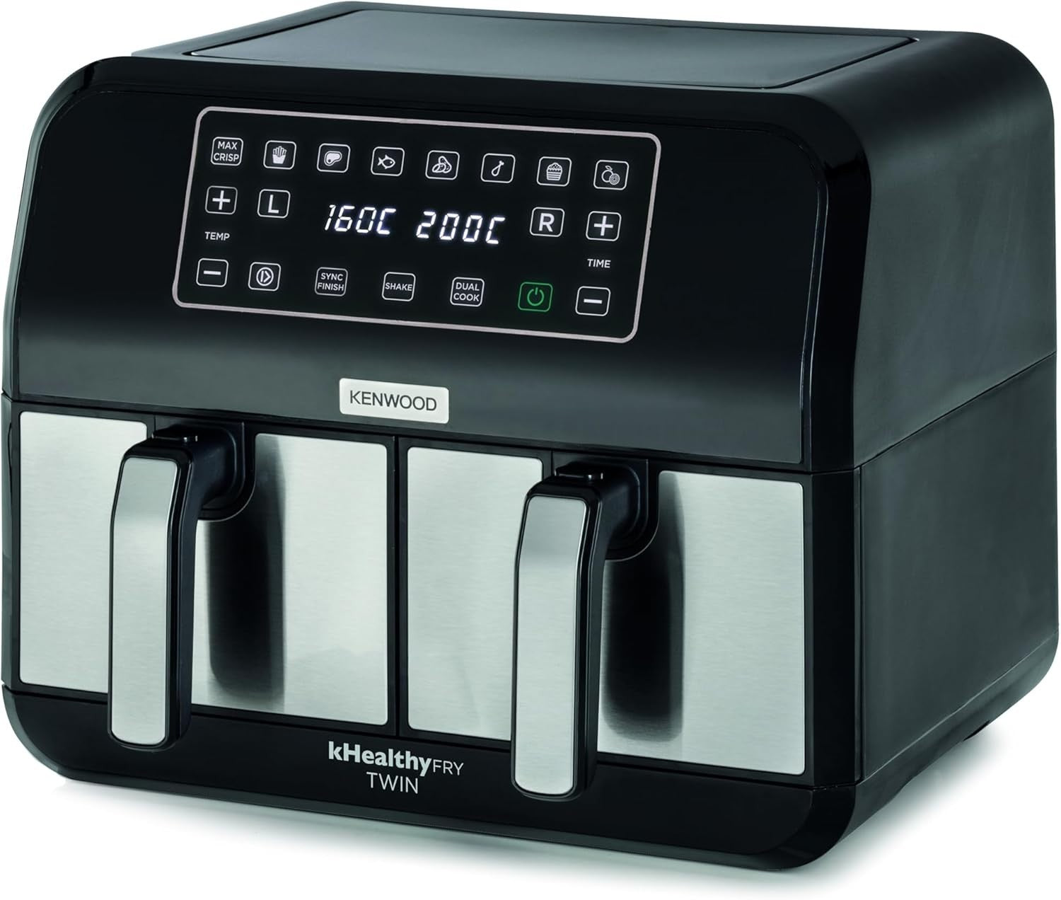 8L Dual Air Fryer with Sync Finish 1700W Max Crisp Twin Basket Cooker 8 Presets