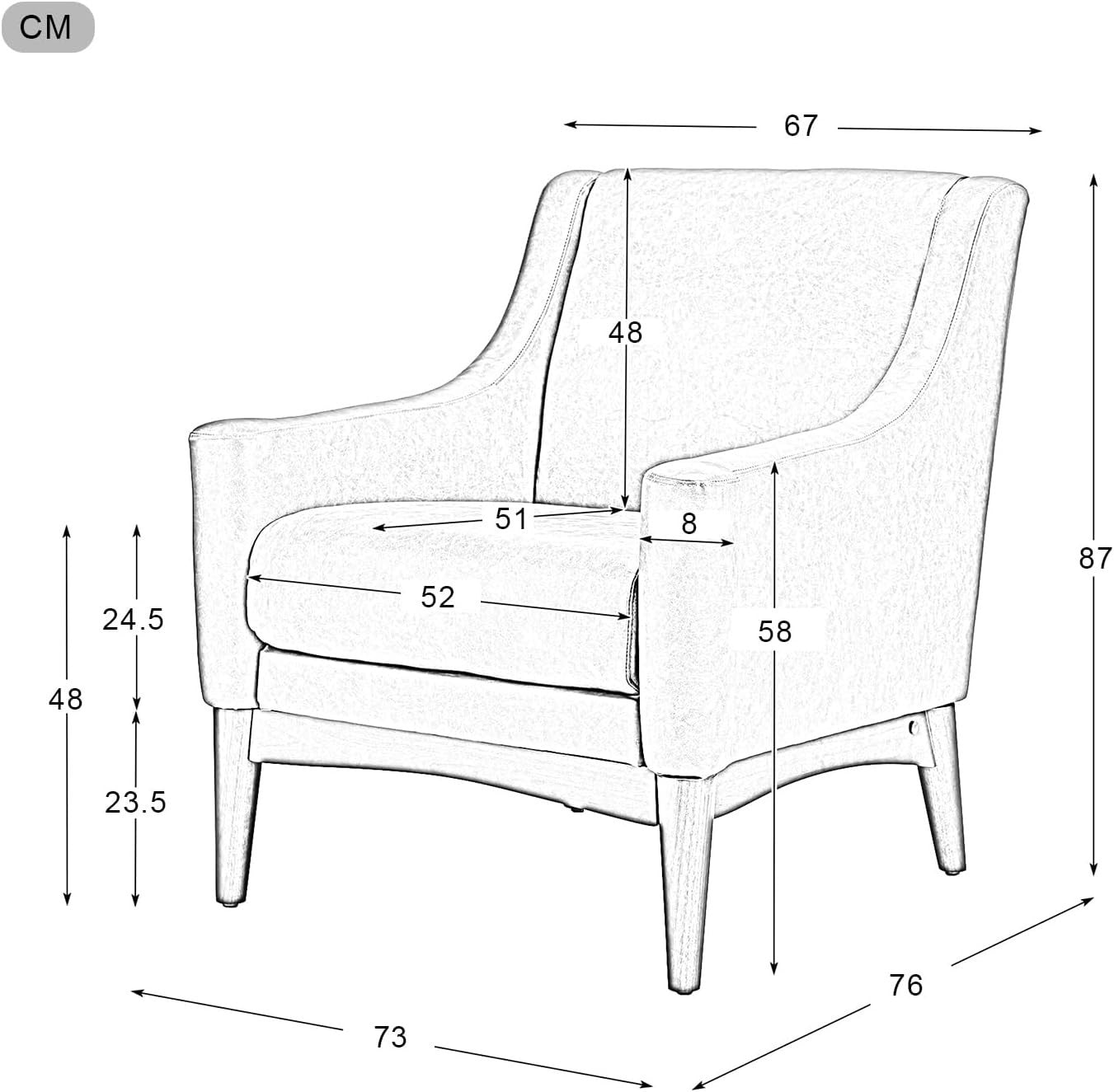 Navy Blue Accent Armchair Modern Lounge Chair for Living Room or Office