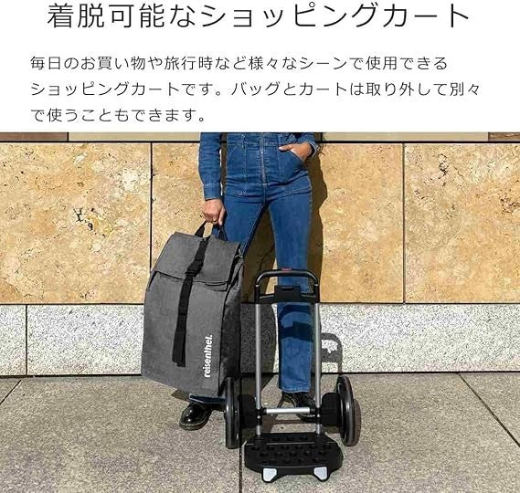 Foldable Shopping Trolley Bag with Smooth Wheels & Adjustable Handle