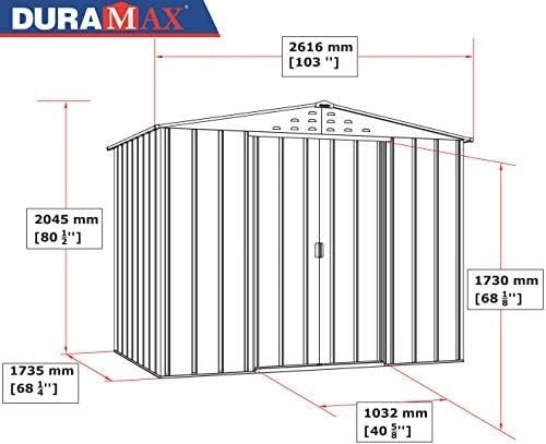 Metal Garden Storage Shed 8x6ft Waterproof Outdoor Tool Shed Woodgrain Brown