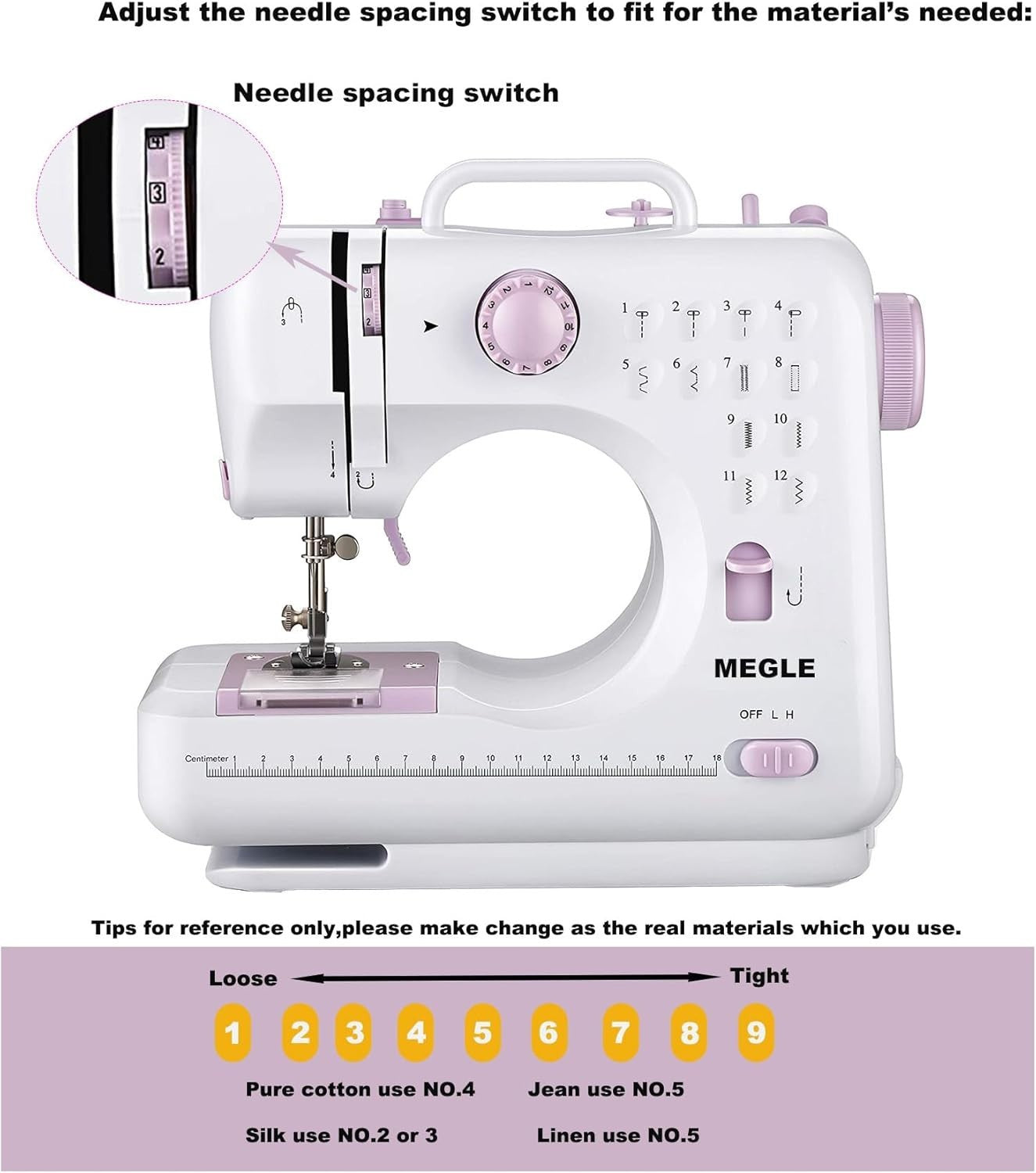 12 Stitch Sewing Machine Foot Pedal Double Speed Beginner Kids