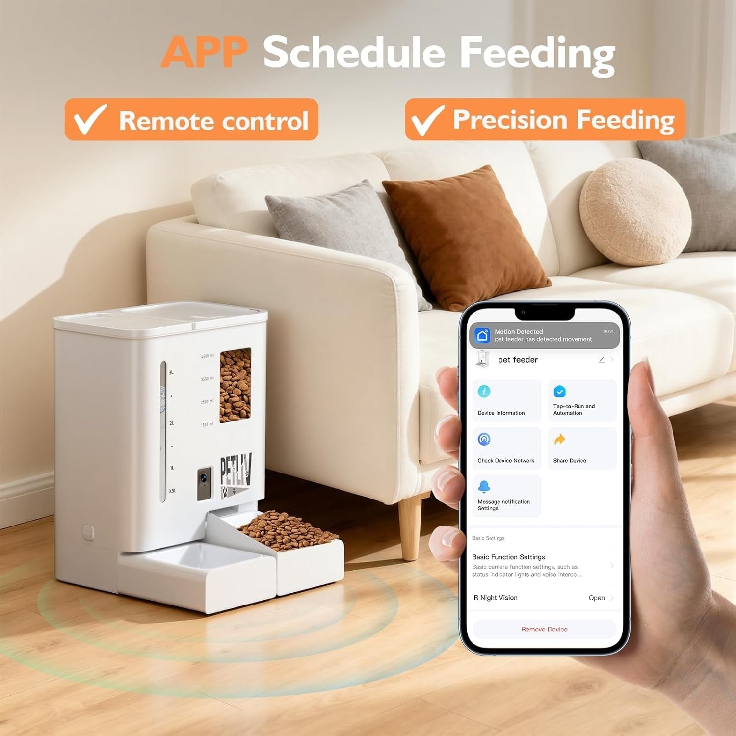 2K Camera Automatic Cat Feeder WiFi App Control 5L Food 4L Water