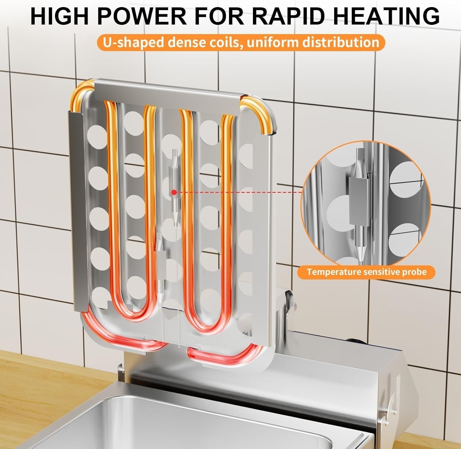 6L Commercial Deep Fat Fryer 2500W Stainless Steel Timer Countertop