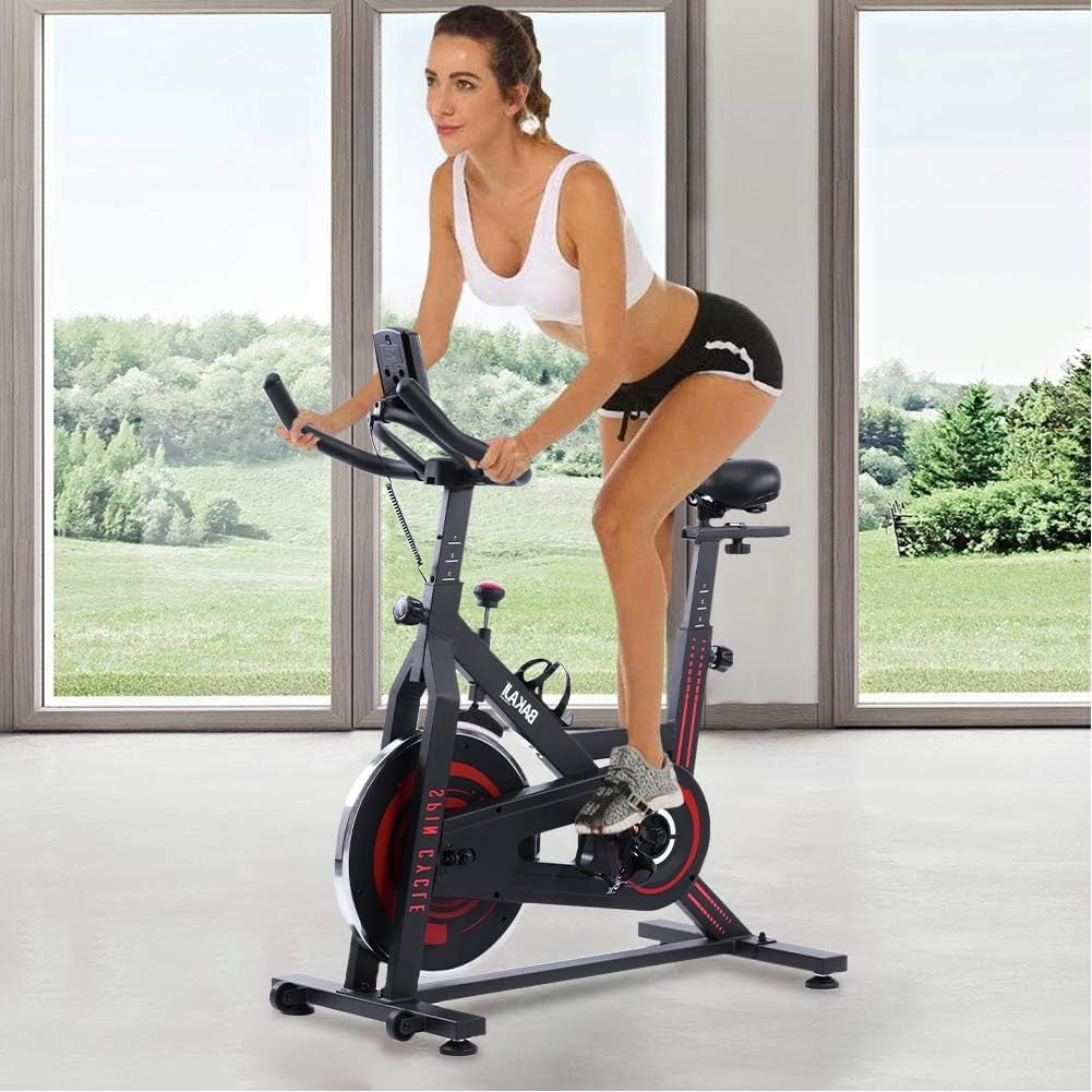 Compact Spinning Bike with LCD Monitor, Adjustable Seat & 5kg Flywheel