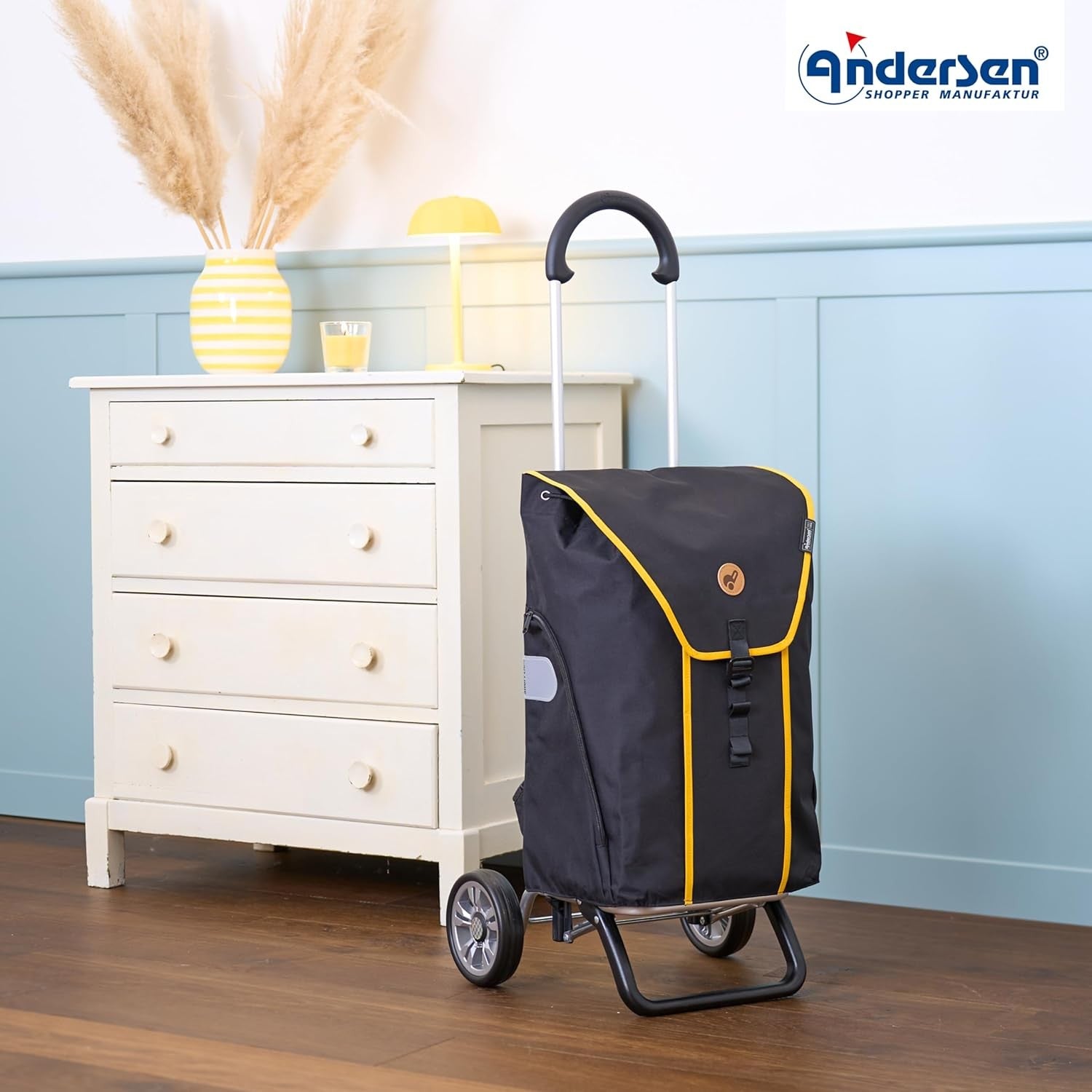 Shopping Trolley 39L Lightweight Aluminium Foldable Removable Wheels