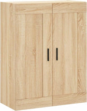 Wall Mounted Oak Storage Cabinet - 3 Compartments, Space-Saving & Stylish