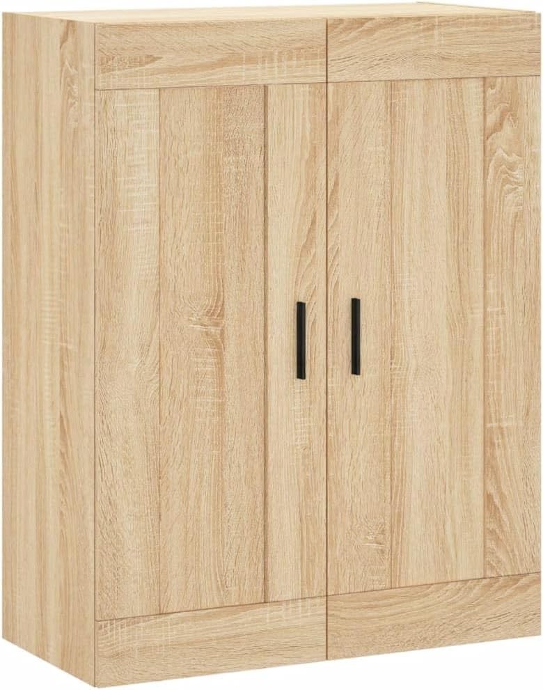 Wall Mounted Oak Storage Cabinet - 3 Compartments, Space-Saving & Stylish