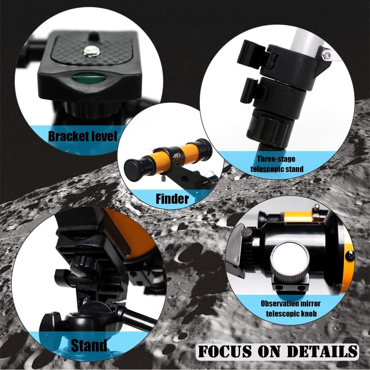 Kids Space Astronomical Telescope 70mm Refractor with Tripod Yellow