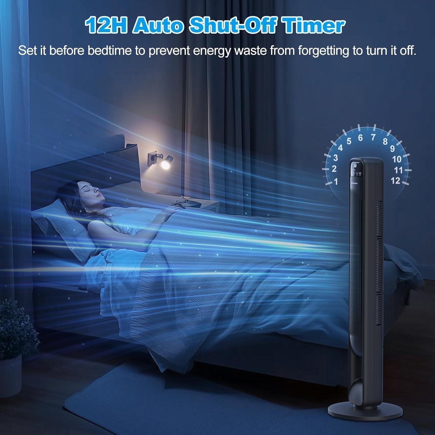 Tower Fan with Remote 40-Inch 3-Speed Oscillating Cooling Quiet Timer Display