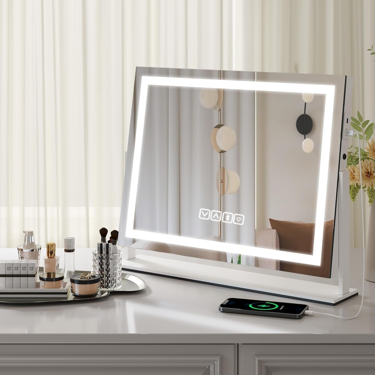 Hollywood Vanity Mirror LED Bluetooth Speaker USB Wall/Table Mount