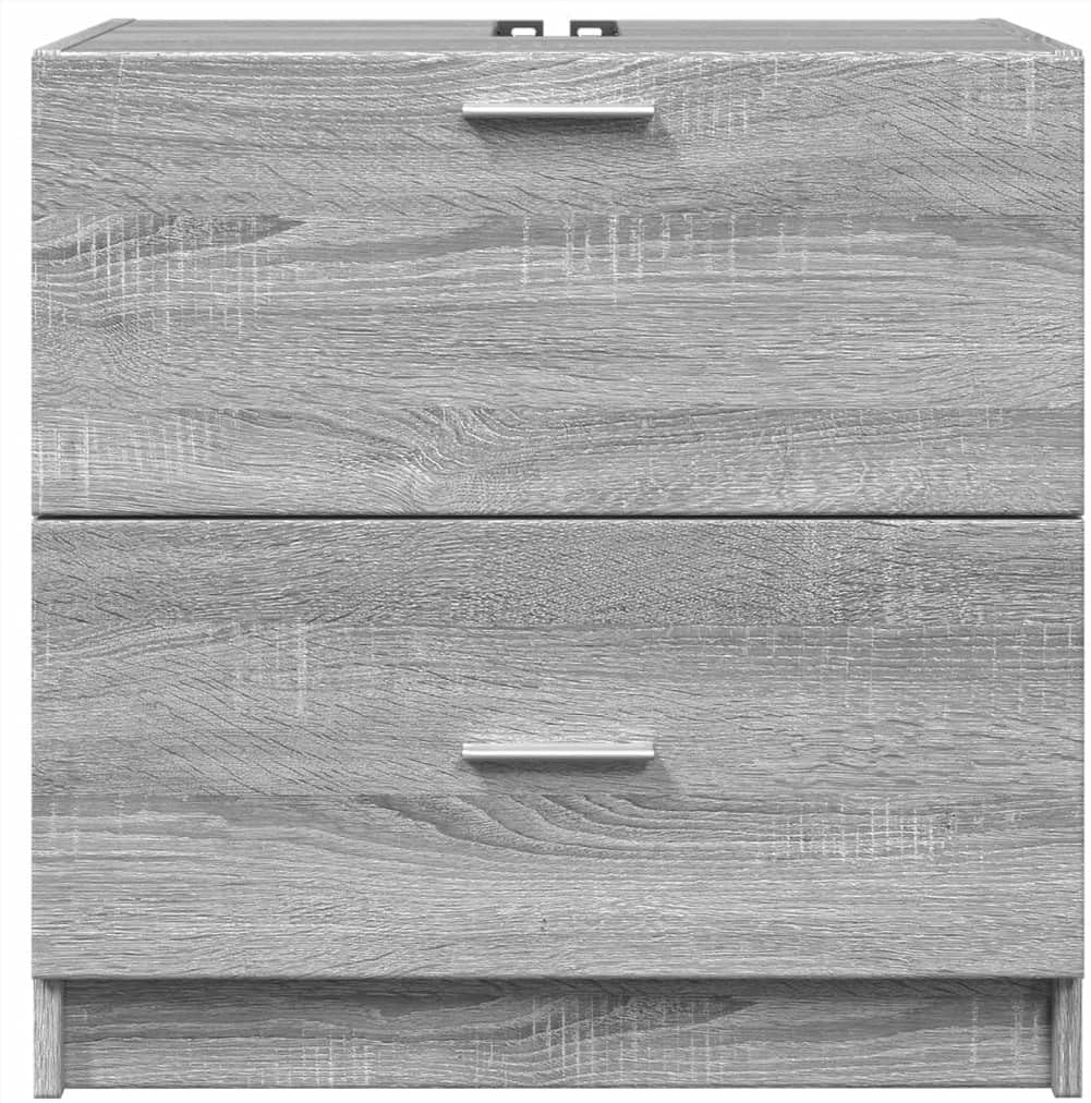 Grey Sonoma Bathroom Sink Cabinet 59x37x59cm Modern Under Sink Vanity Storage