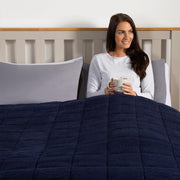 Navy Blue Teddy Fleece Weighted Blanket 4kg 125x150cm for Calm Comfort