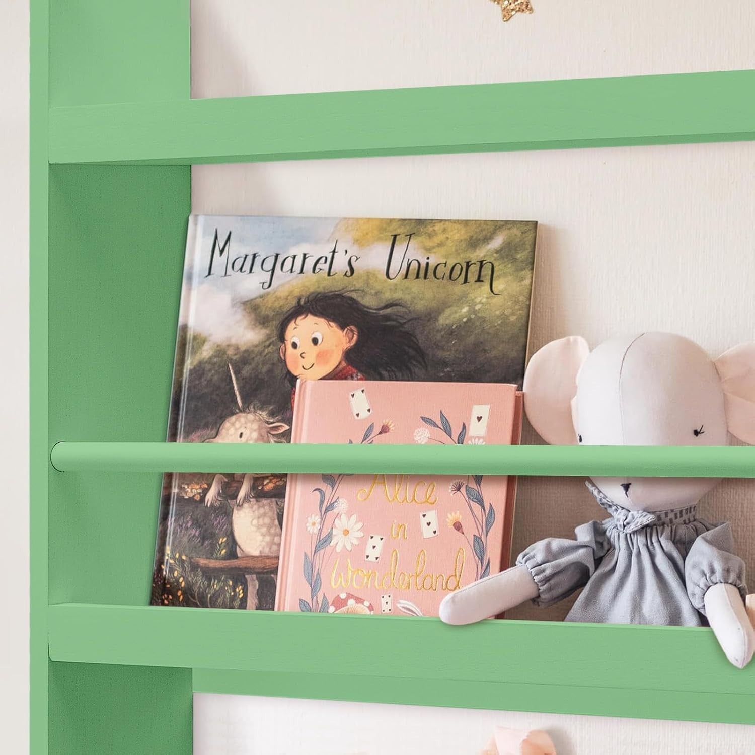 Modern 4-Tier Kids Bookshelf Wooden Storage Rack Trapezium 117x60x4.5cm
