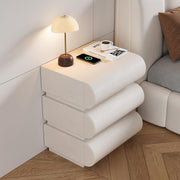 Luxury 3 Drawer Bedside Table with Wireless Charger USB Type-C