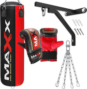 3FT Filled Hanging Boxing Punch Bag Set Heavy Duty with Wall Bracket