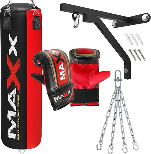 3FT Filled Hanging Boxing Punch Bag Set Heavy Duty with Wall Bracket