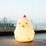Cute Chicken Night Light Alarm Clock LED Snooze Rechargeable Yellow