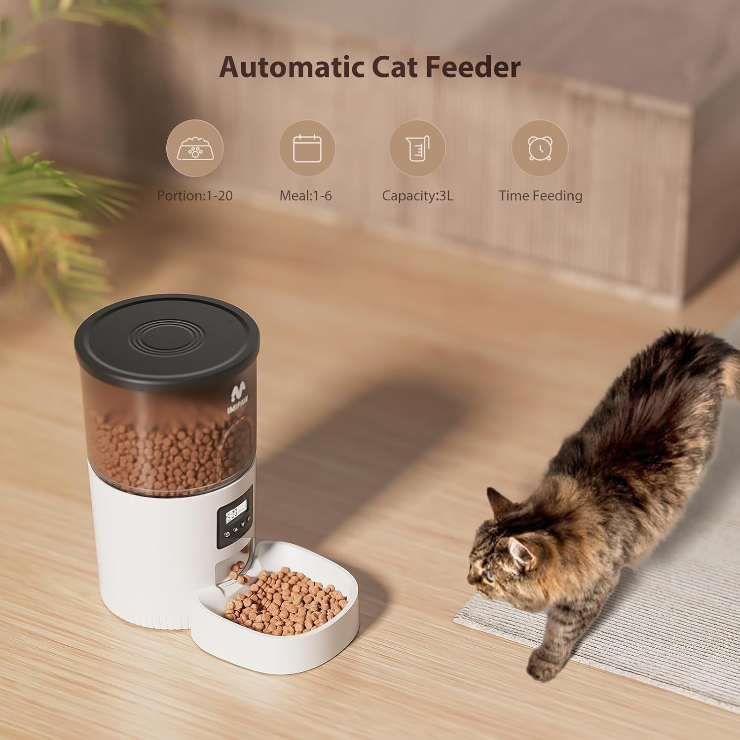 Automatic Cat Feeder Water Fountain 3L Timer Food Dispenser Filter