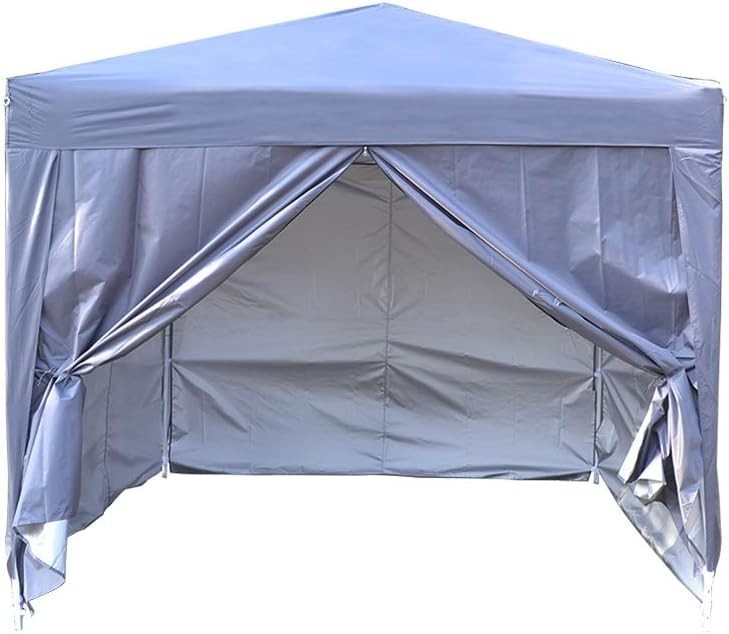 2.5x2.5M Grey Pop Up Gazebo With Sides Waterproof Outdoor Garden Party Tent