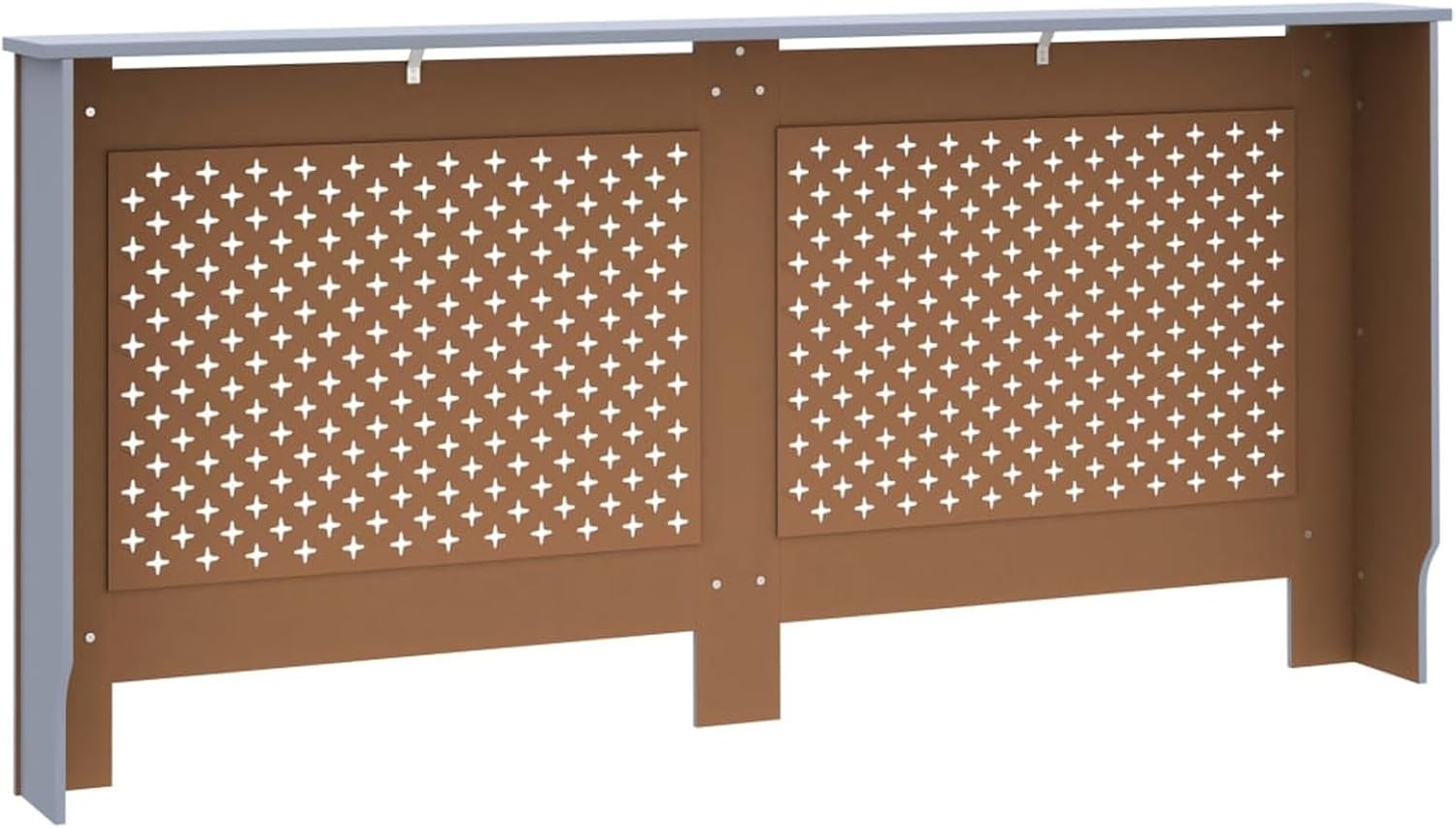 Anthracite Radiator Cover 172x19x81cm MDF Heating Cabinet | Modern Slatted