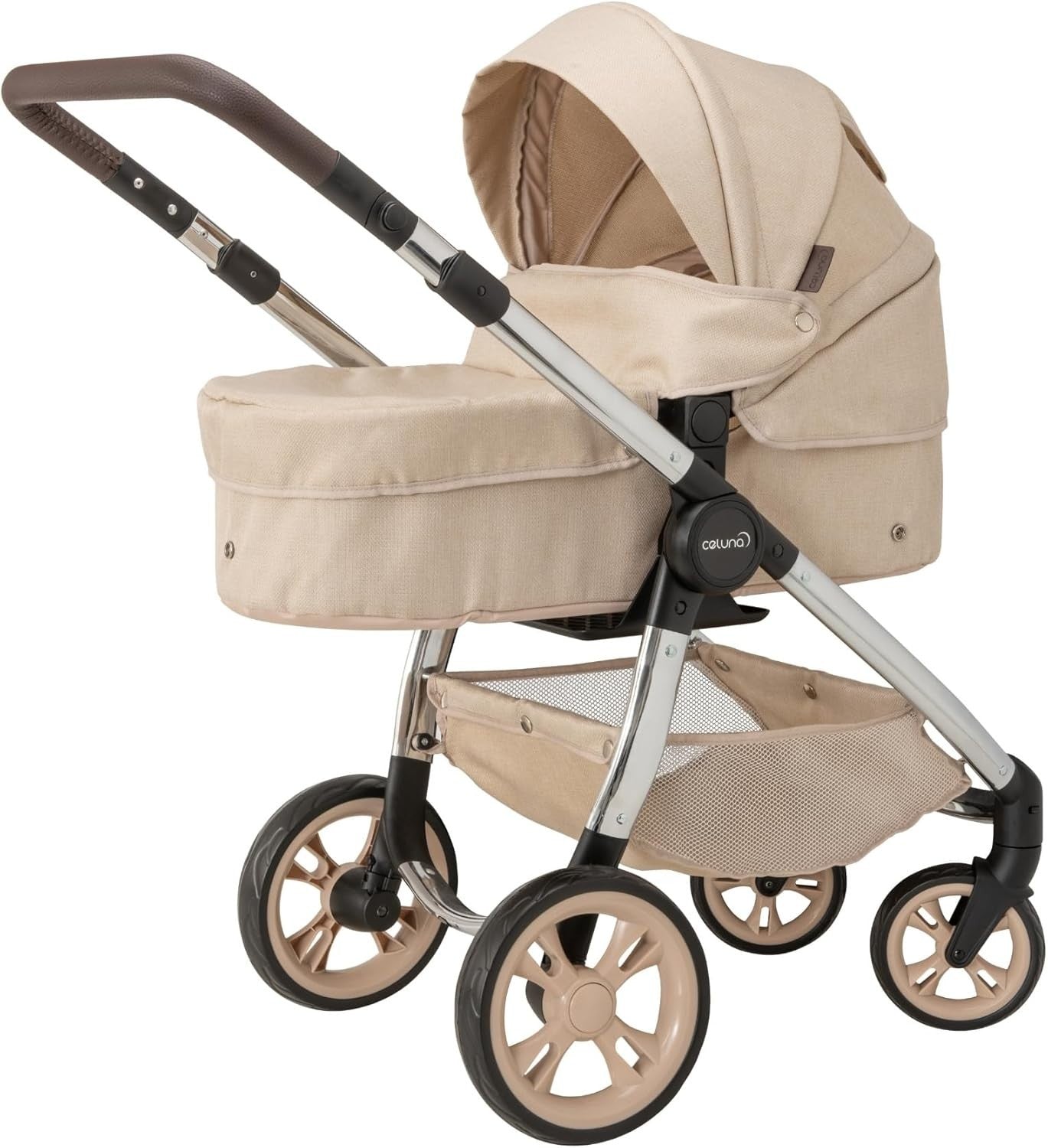 3in1 Dolls Pram Pushchair Bassinet Adjustable Handle Toy Stroller 3+
