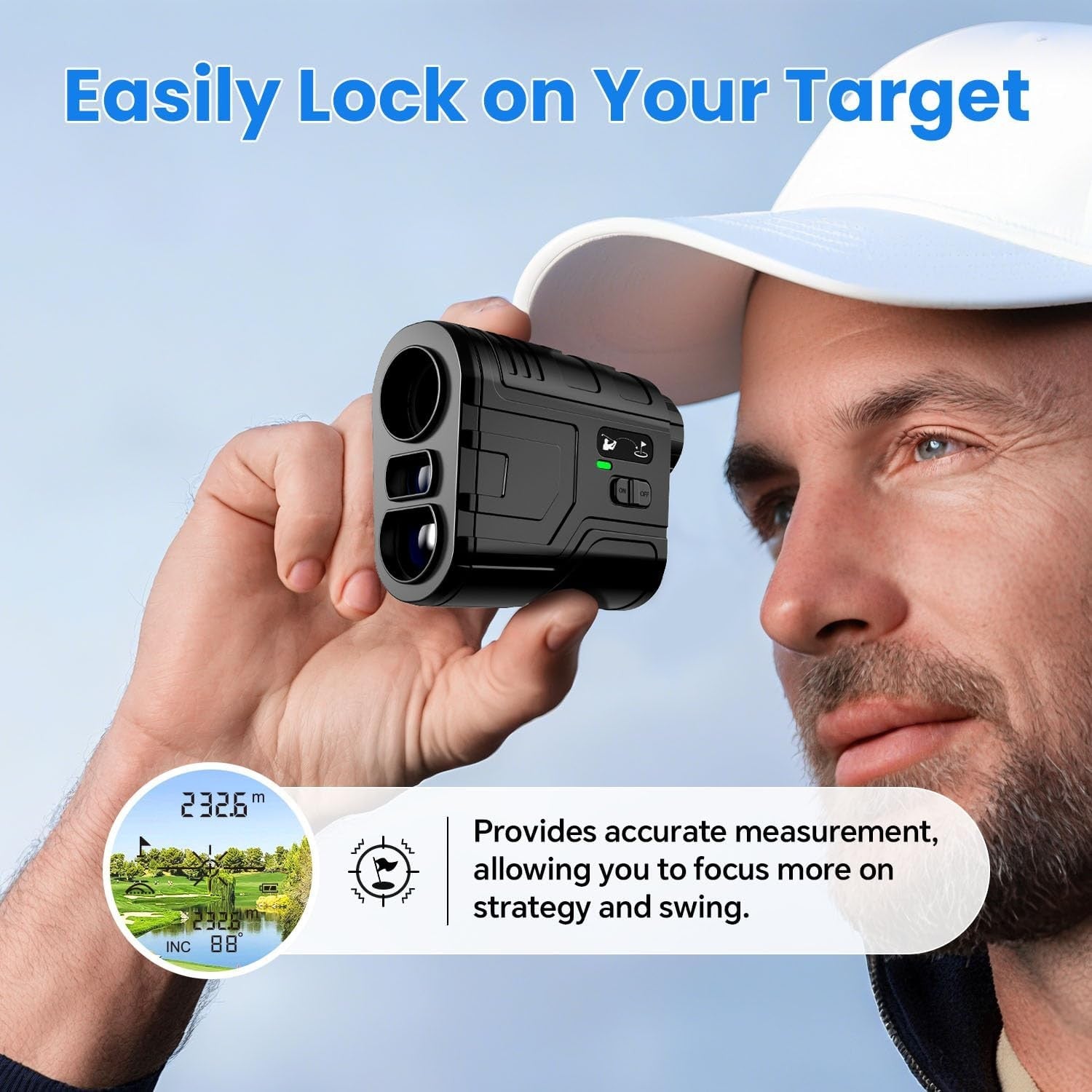 Golf Range Finder 1200 Yards Slope Flag Lock Vibration Rechargeable