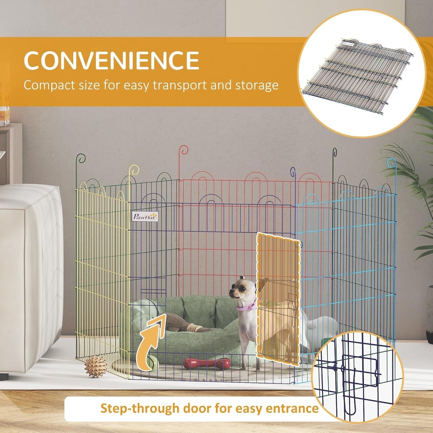 Metal Dog Puppy Playpen Crate Pen Fence 120cm x 60cm Indoor Outdoor Run