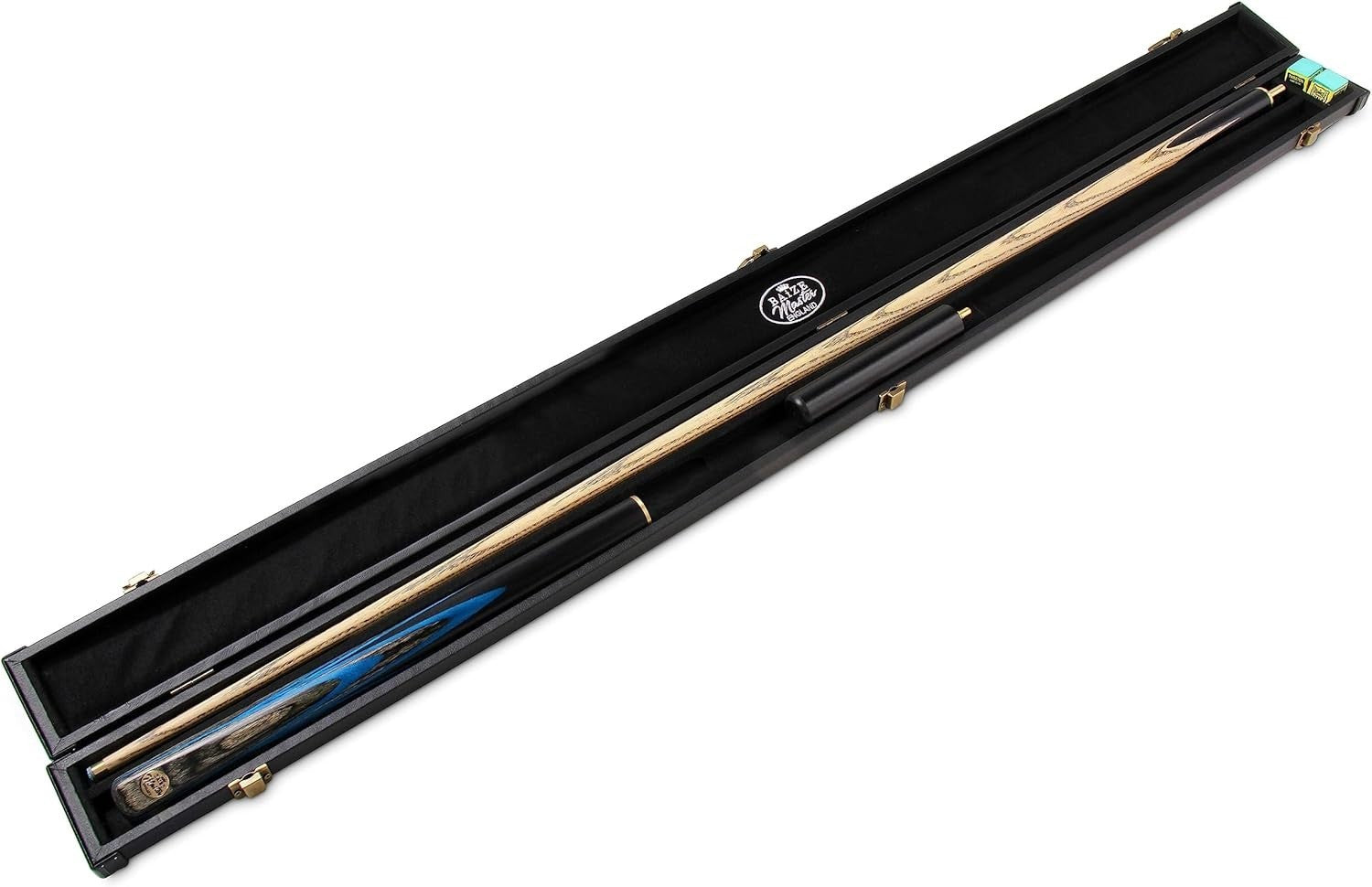 57in English 8 Ball Pool Cue Set 3/4 Joint 8.5mm Tip Case Extenders