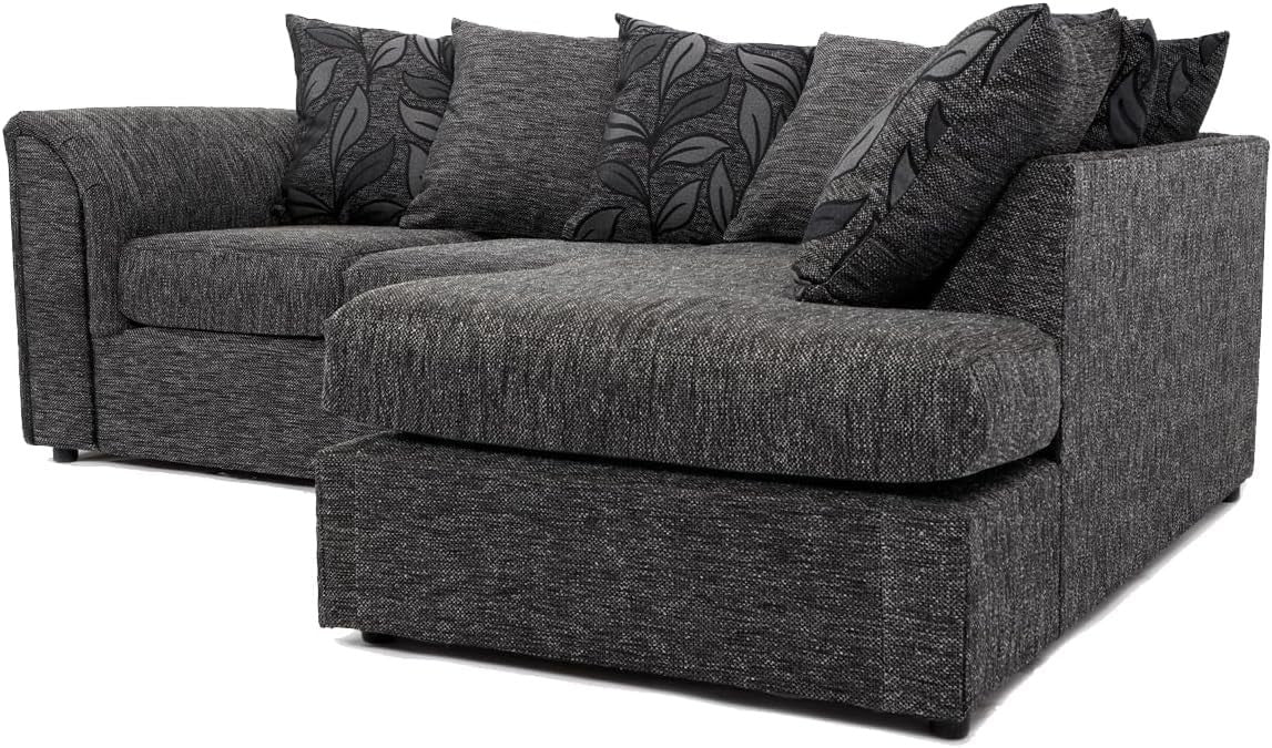 L Shaped Corner Sofa 4 Seater Scatterback Plush Velvet Comfy Lounge Couch