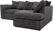 L Shaped Corner Sofa 4 Seater Scatterback Plush Velvet Comfy Lounge Couch