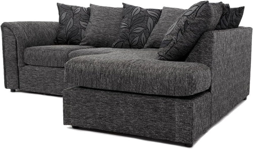 L Shaped Corner Sofa 4 Seater Scatterback Plush Velvet Comfy Lounge Couch