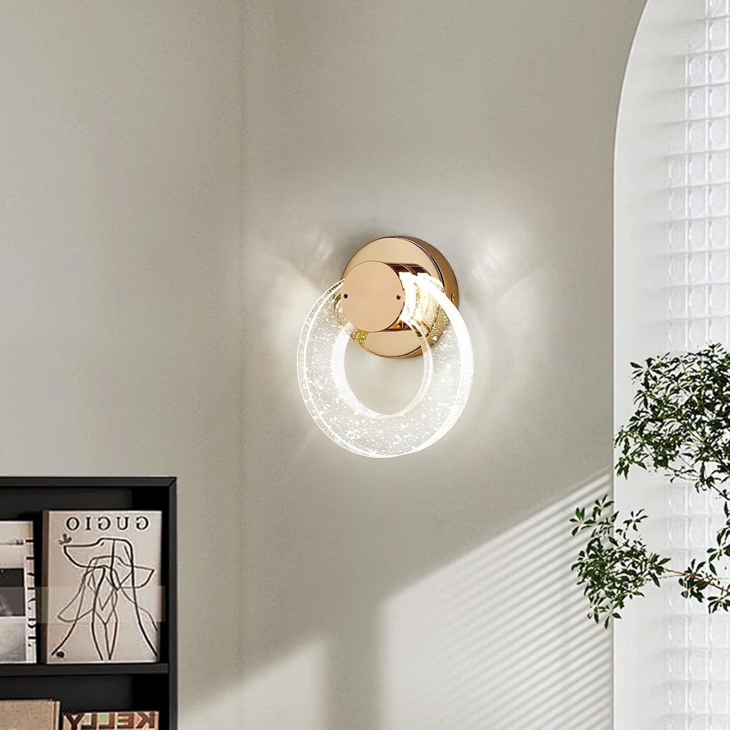 Modern Gold Crystal Wall Light Sconce | 3-Color LED, Luxury Look