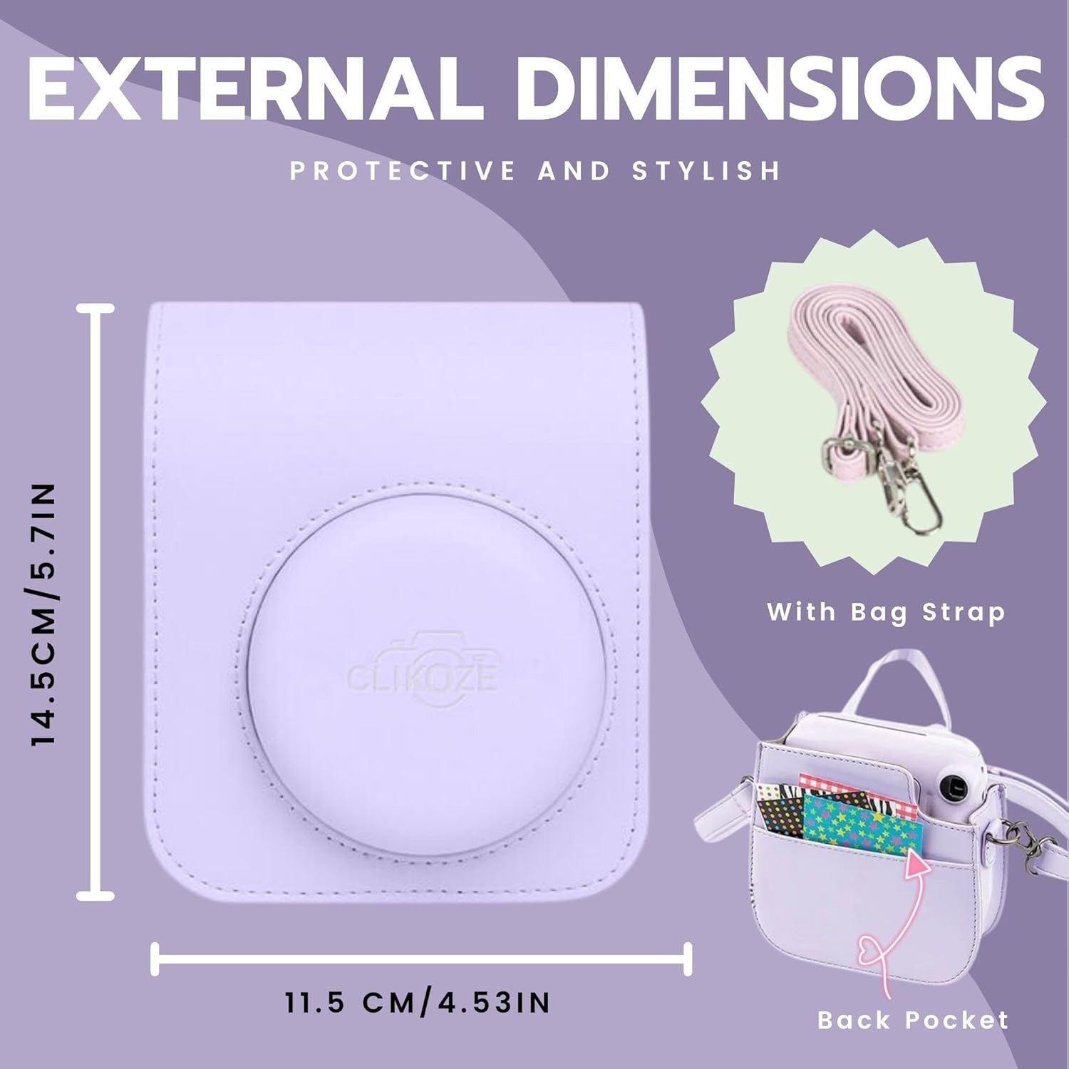Instant Camera Bundle Purple 40 Film Shots Case Album Filters Kit