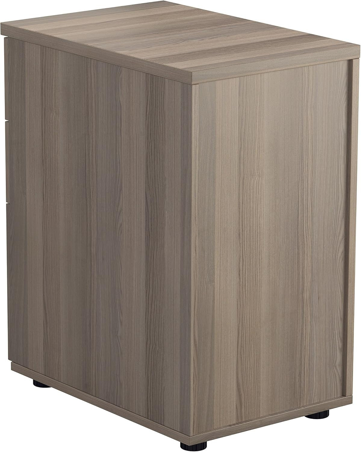 Grey Oak 3 Drawer Lockable Filing Cabinet 40.4x60x73cm