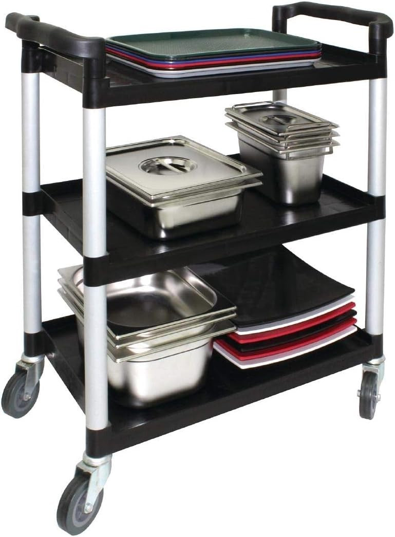 Heavy Duty Mobile Trolley 130kg Catering Cart Black