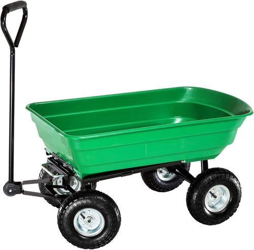 Garden Cart Trolley with Tipping Barrow 200kg Capacity & Pneumatic Tyres