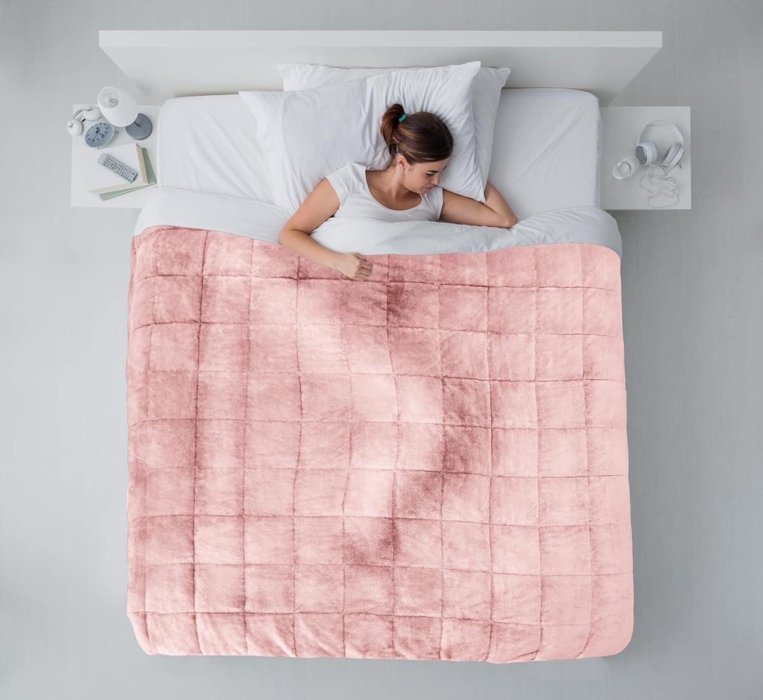 6.9kg Weighted Sherpa Blanket Blush Pink 60x80" (150x203cm) Cozy
