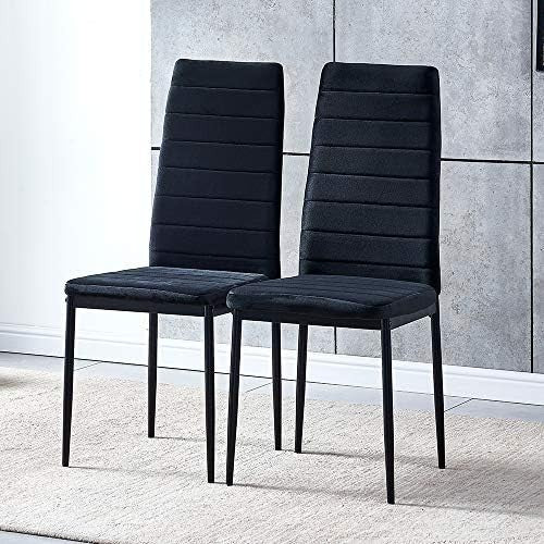 Black 3-Piece Glass Dining Set with 2 Velvet Chairs for Small Kitchen