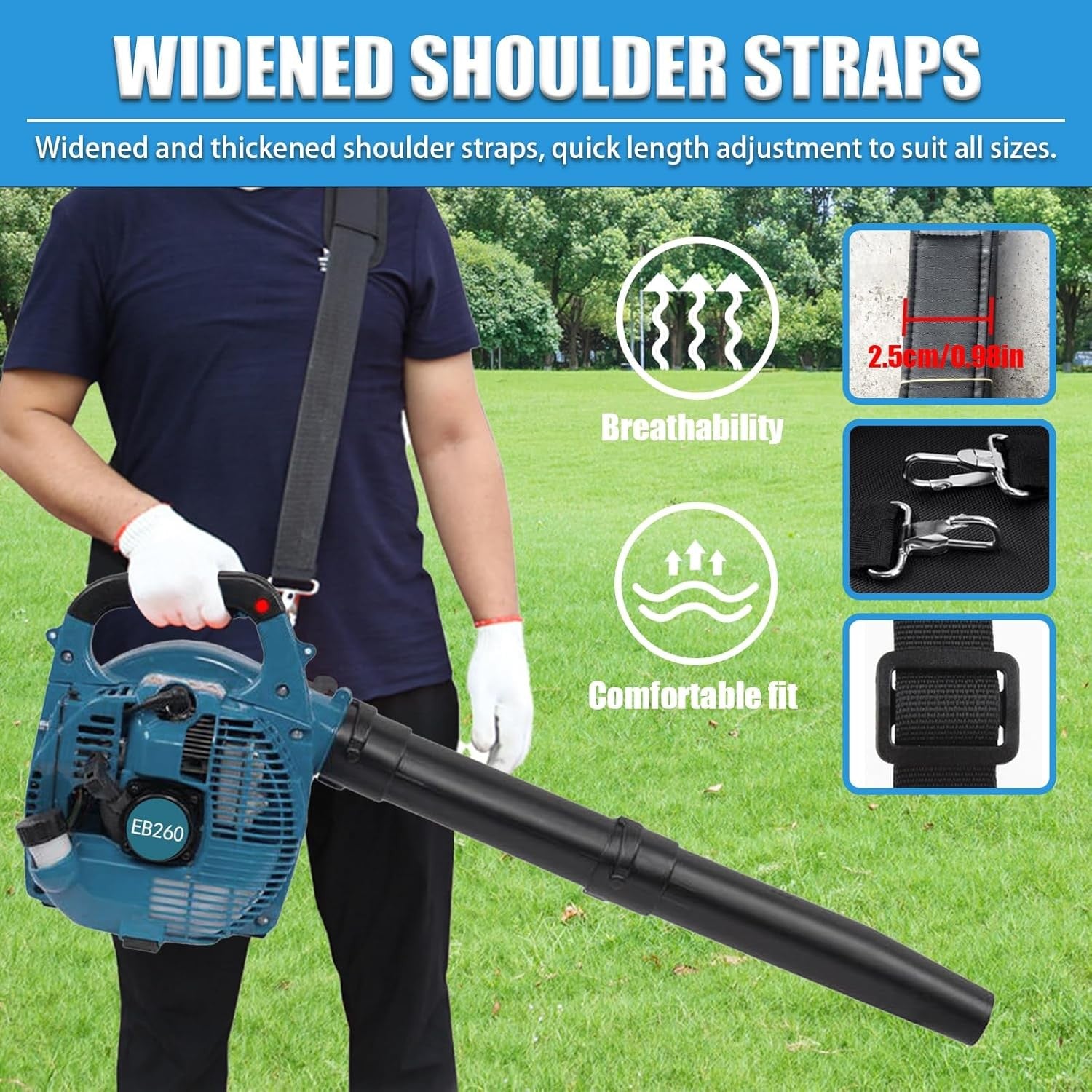 26cc Petrol Leaf Blower Handheld High Power Garden Leaves Snow Debris Cleaner