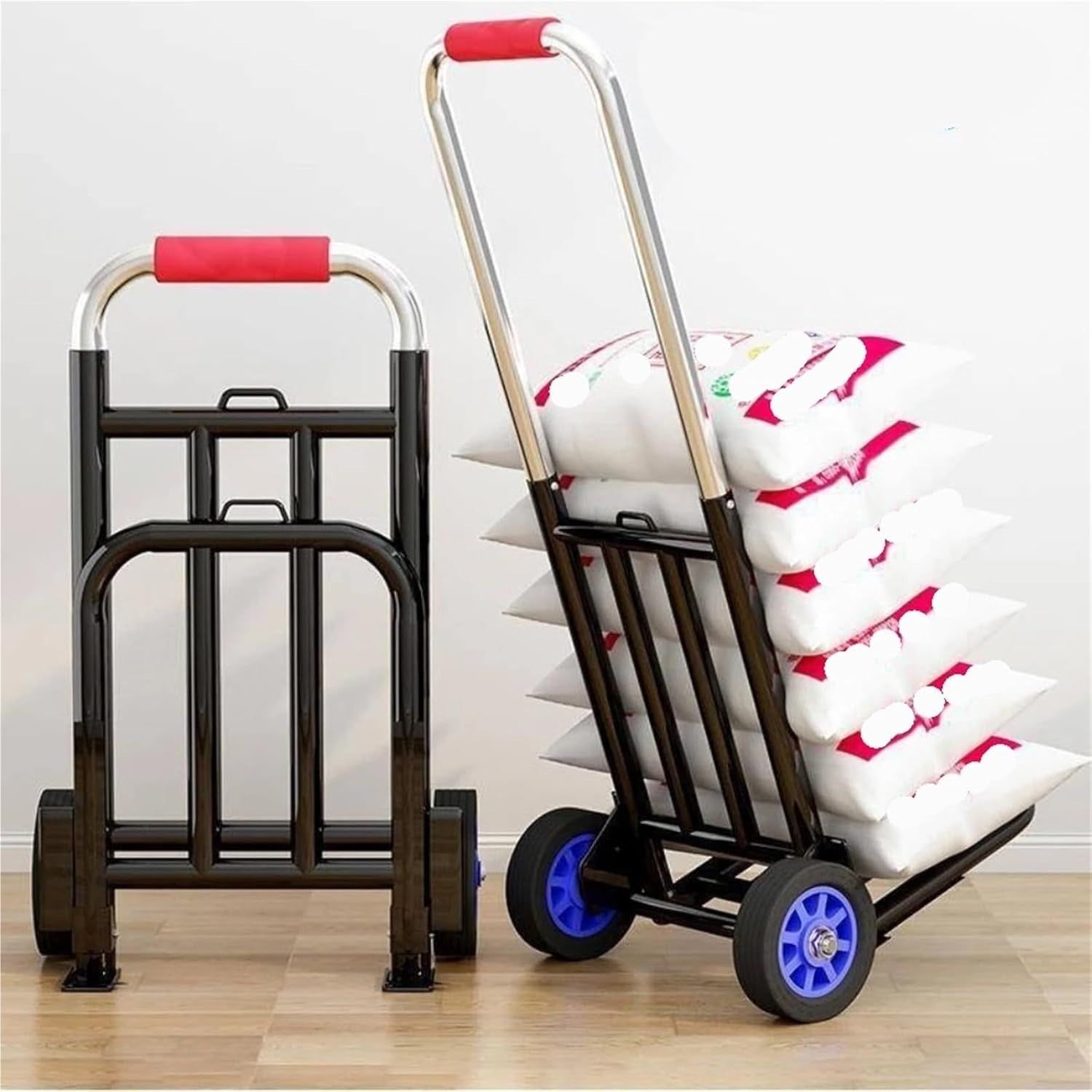 Foldable Heavy-Duty Stair Climber Hand Truck Adjustable Portable Luggage Trolley