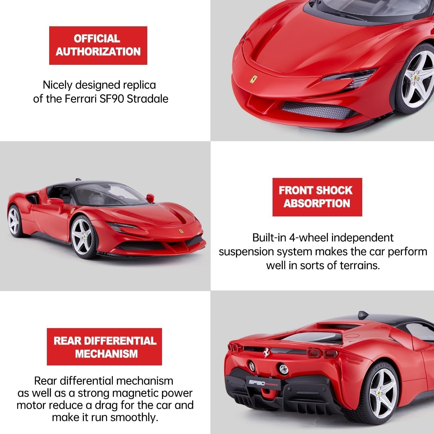 1:14 Scale RC Car – Red SF90 Stradale Remote Control Toy for Boys & Collectors