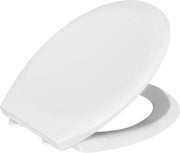 Soft Close Toilet Seat White Oval Quick Release Adjustable Hinges