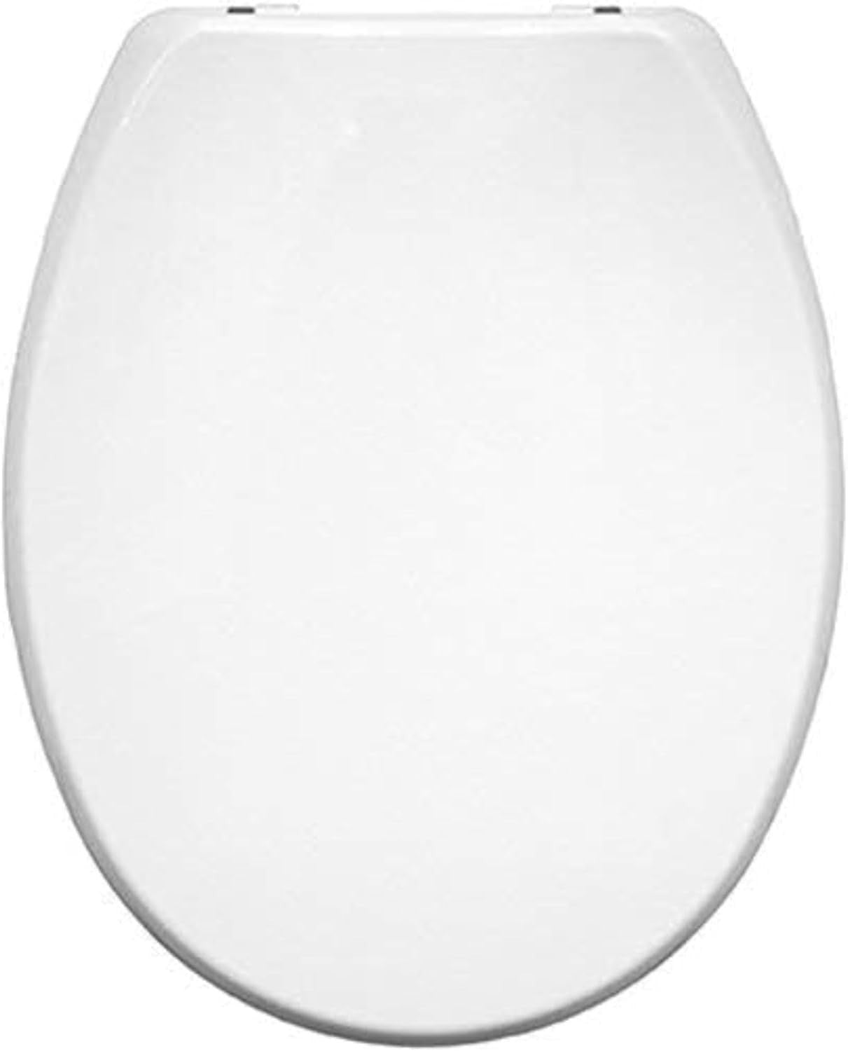 Toilet Seat White Thermoplastic Non-Slip Chrome Hinges 145–165mm