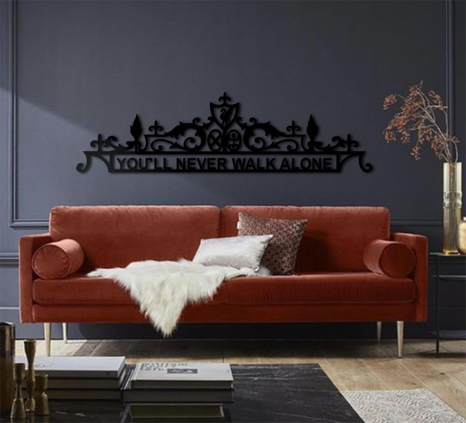 You'll Never Walk Alone Metal Wall Art Sign 35x16.9cm Black