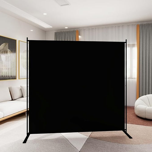 6ft Folding Room Divider – Black Privacy Screen Wall for Home Office Bedroom