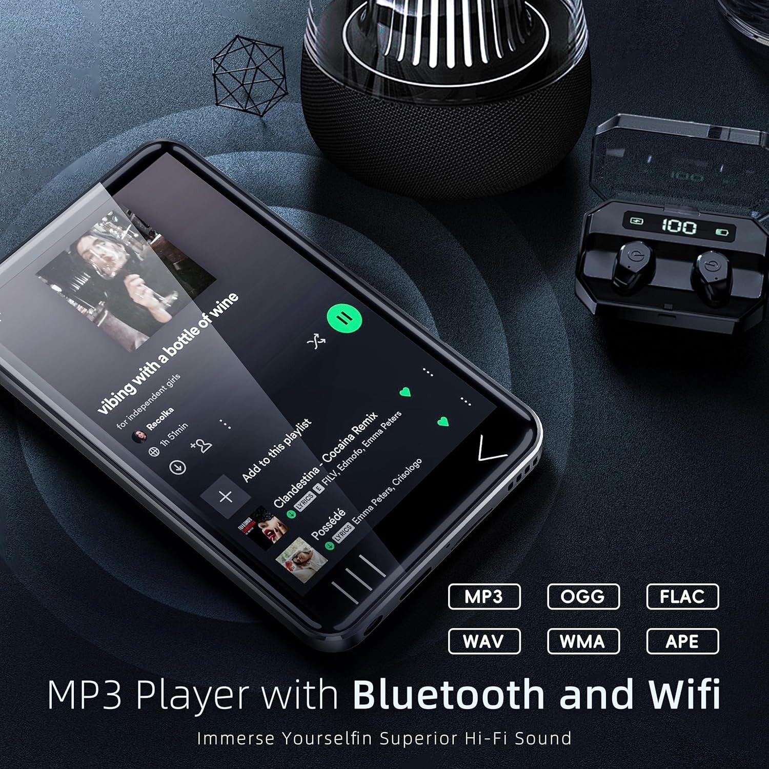80GB MP3 Player Bluetooth WiFi Spotify MP4 Player with Speaker Camera Speaker