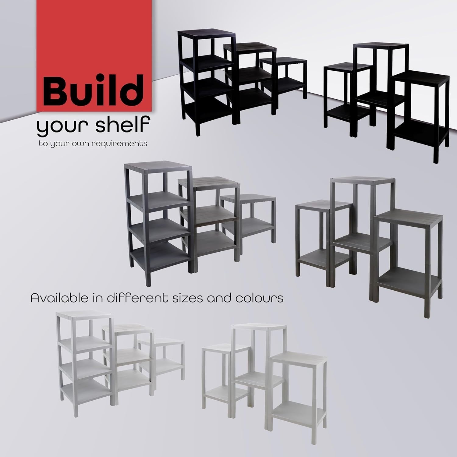 4 Tier Black Side End Table – Sturdy Storage Shelf for Narrow Spaces
