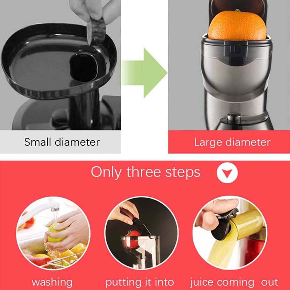Commercial Cold Press Juicer 8cm Wide Feed Whole Fruit Quiet High Yield